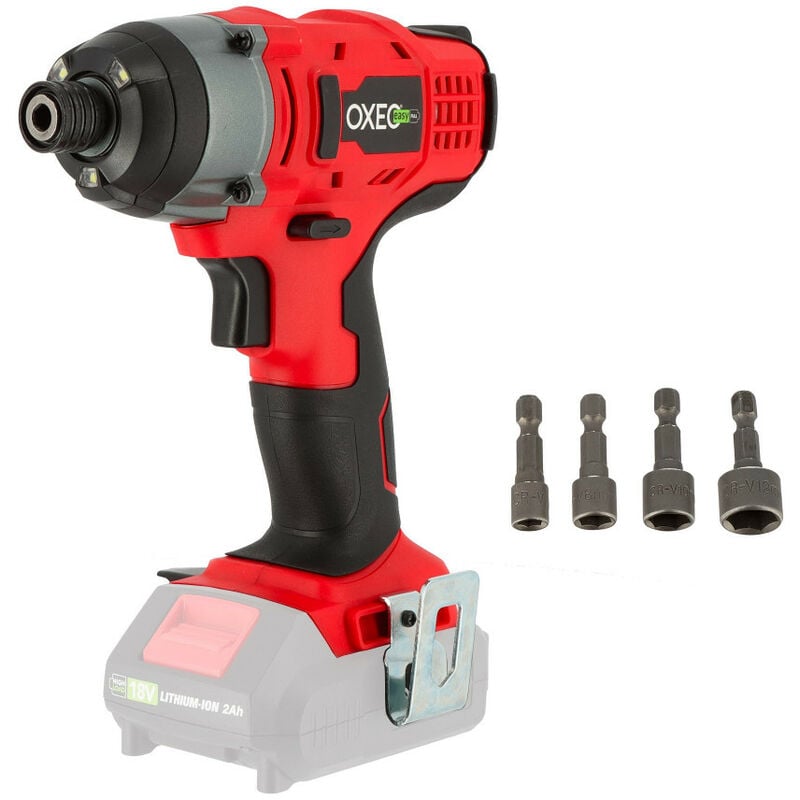 Visseuse à chocs 18 volts sans batterie Easy Full - 150 Nm - Eclairage led - 4 douilles Chrome-Vanadium 6-8-10-12mm