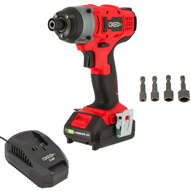 Visseuse à chocs 18V Easy Full avec batterie et chargeur rapide - 150Nm - Eclairage led - 4 douilles Chrome-Vanadium 6-8-10-12mm