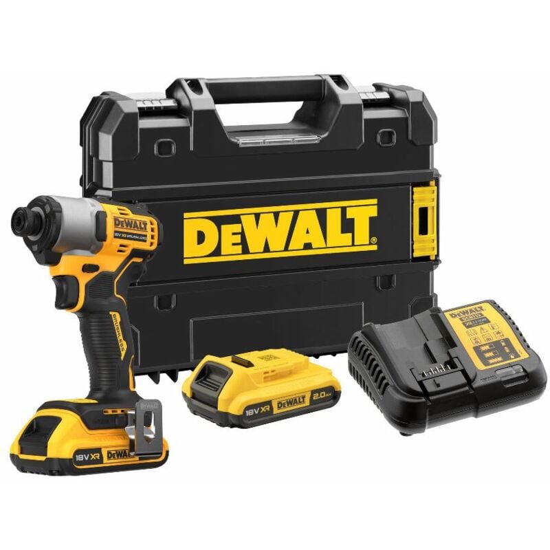 Dewalt - Visseuse à chocs xr 18V Brushless avec 2 batteires 18V 2.0Ah - chargeur - coffret - DCF840D2T-QW