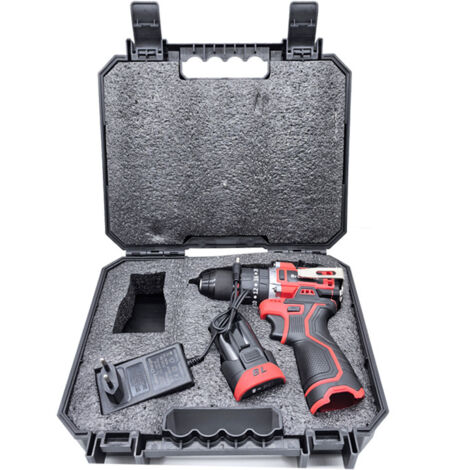 Visseuse Percussion Sans Balais YJK 3 en 1, 10mm, Vitesse 450-2000tr/min, Perceuse Multifonctionnelle pour Métal & Béton, Kit avec 1 Batterie 4 Cellules + Embouts + Douilles + Crochet + Valise de Rang