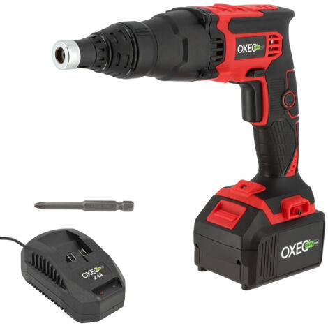Oxeo – Visseuse à plaque de plâtre sans fil 18V – Éclairage LED – Vitesse 0-4000 tr/min – Batterie 4Ah et chargeur rapide