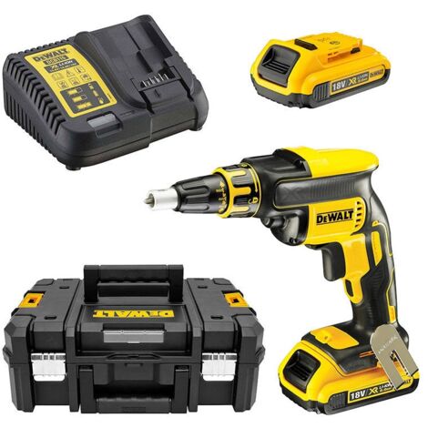 Visseuse plaques de plâtres DEWALT 18V 2.0Ah + 2 Batteries + Chargeur - DCF620D2