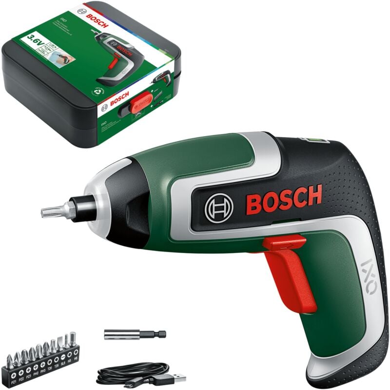 Tournevis sans fil ixo (7ème génération, 3,6 v, 2,0 Ah, câble micro-USB, boîte de rangement) - Bosch