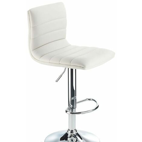 Vista Breakfast Bar Stool White Padded Seat Height Adjustable