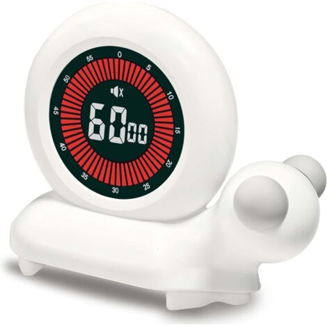 Visual Timer Enfant Escargots Minuteur Visuel de 60 Minutes Rechargeable, avec Fonction Silencieuse et Mémoire, LED Minuteur de Cuisine pour Cuisine École Bureau