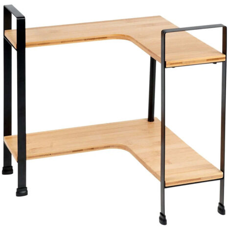 VitaCucina Scaffale Angolare da Cucina in Legno Bambù a Due Livelli 29,5X29,5X33,5 - Ottimizza Spazio e Ordina Spezie