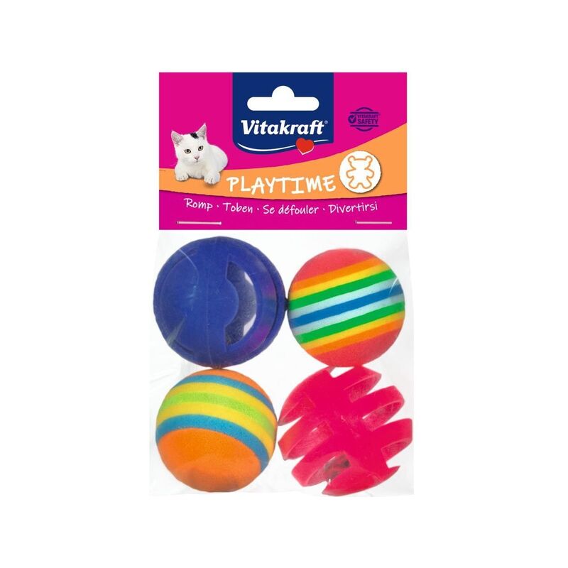 

2 Bolas plástico y 2 bolas goma 4 uds juguete para gatos - Vitakraft