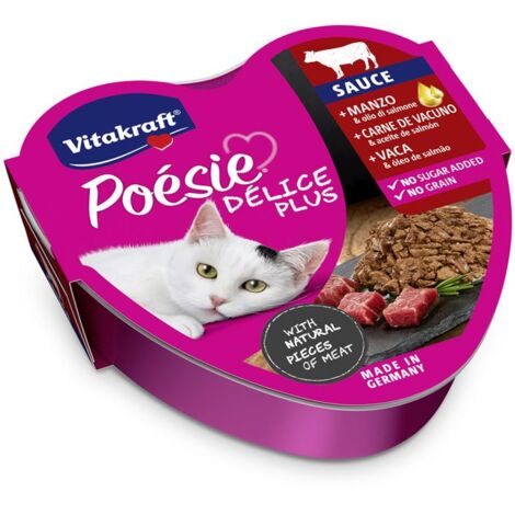 VITAKRAFT BOCCONCINI IN UMIDO POESIE DELICE PLUS 85 G AL MANZO E OLIO DI SALMONE OKX