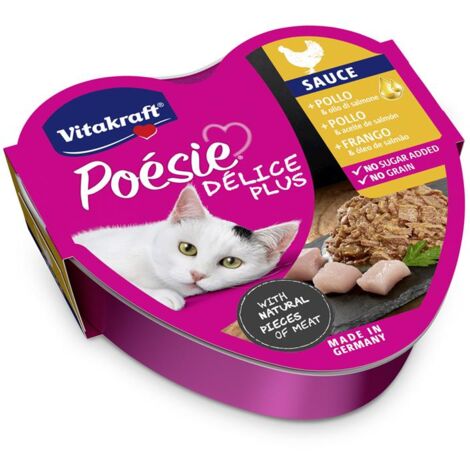 VITAKRAFT BOCCONCINI IN UMIDO POESIE DELICE PLUS 85 G AL POLLO E OLIO DI SALMONE OKX