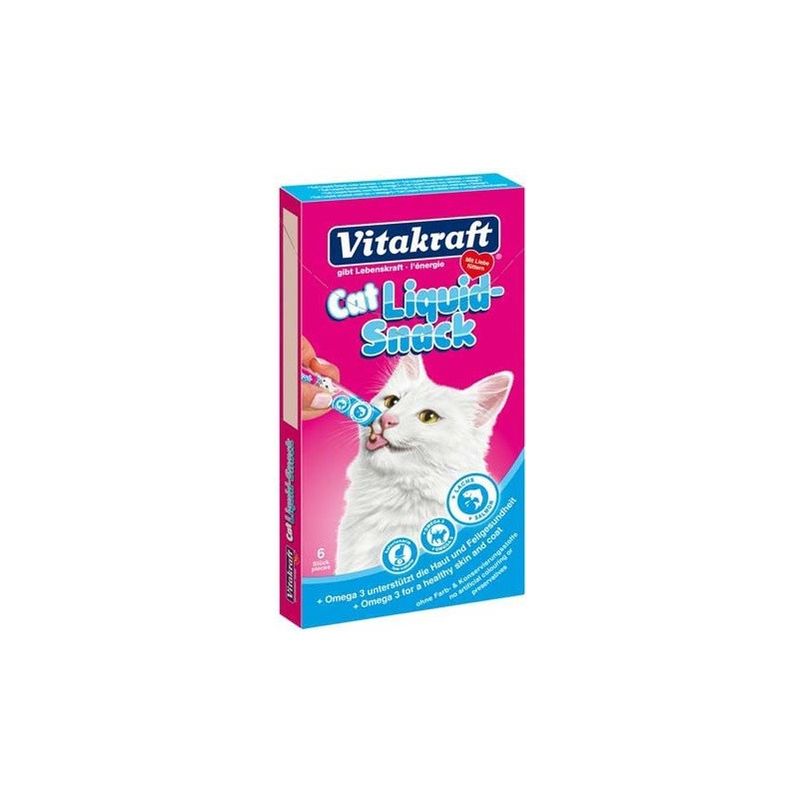 Cat Liquid Snack per Gatti 6x15 gr Salmone + Omega 3 - Vitakraft