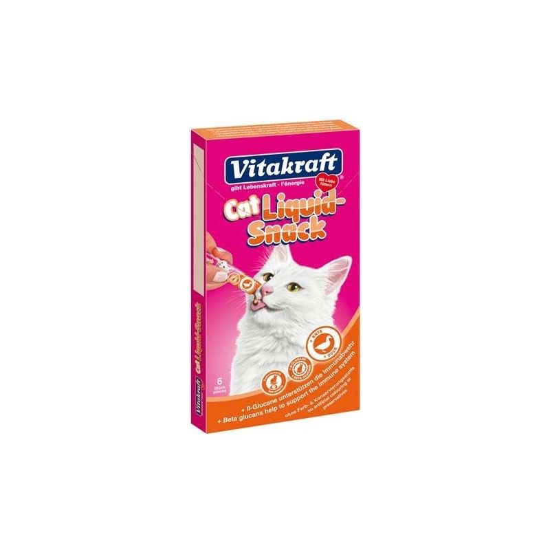 Cat Liquid Snack per Gatti 6x15 gr Anatra + Beta-Glucane - Vitakraft