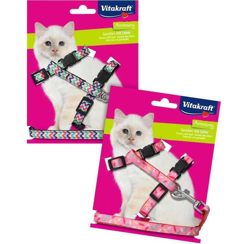 

Arnés junior nylon liso 8 mm correa y arnés para gato - Vitakraft