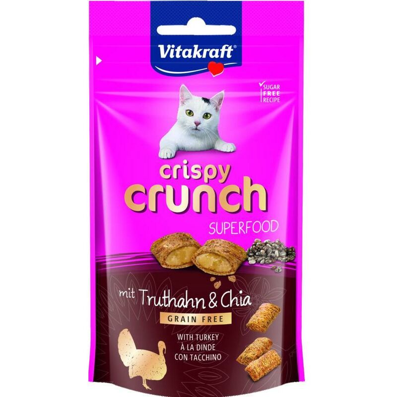 

Crispy Crunch pavo+semillas chia 60g snack para gatos - Vitakraft