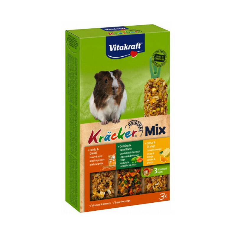 Kracker Combi pour cochons d'inde Miel/Legumes/Citron Vitakraft - 3 krackers