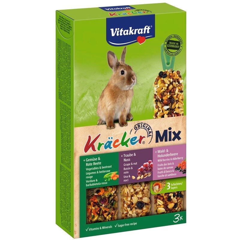 Kracker fruits des bois/noix/légumes - friandises pour lapins - 3 pièces - Vitakraft