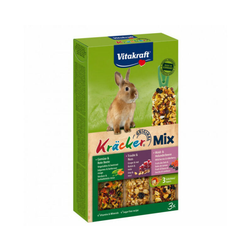Kracker Combi pour lapins nains Noix/Fruits Bois/Légumes Vitakraft