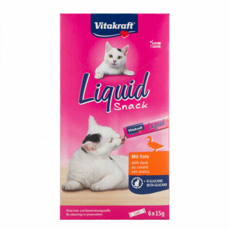 Friandises Liquides Cat Liquid Snack Au Canard Pour Chat Boite De 6 Sachets 15 Gr