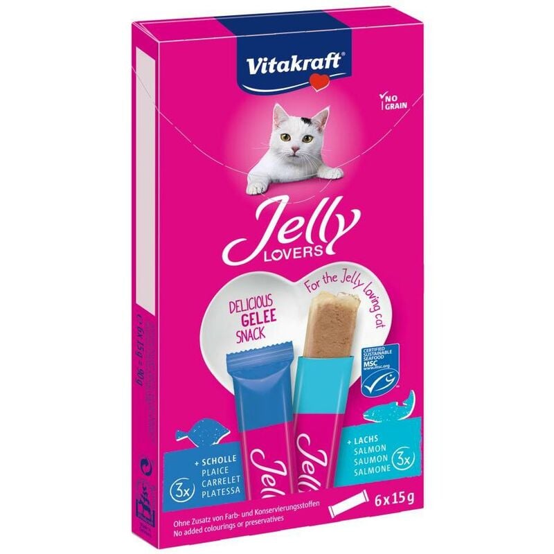 

Jelly Lovers salmon/platija 6x15g MSC snack para gatos - Vitakraft