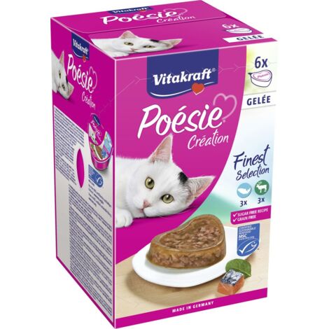 Vitakraft Katzenfutter Poesie Gelee, Multipack - 6 Schalen