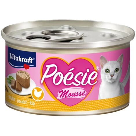 Vitakraft Katzenfutter Poesie Mousse, Huhn - 12 Dosen