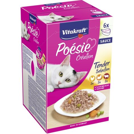 Vitakraft Katzenfutter Poesie Sauce, Multipack - 6 Schalen