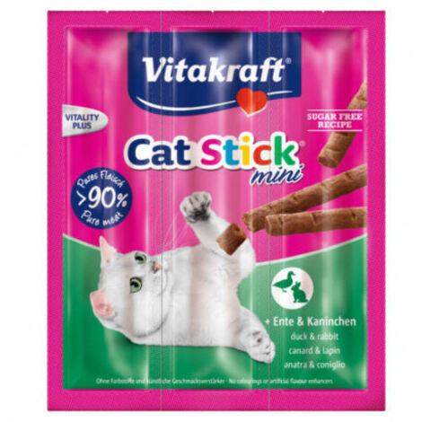 Vitakraft Katzensnack Cat-Stick mini Ente & Kaninchen - 3 x 6g