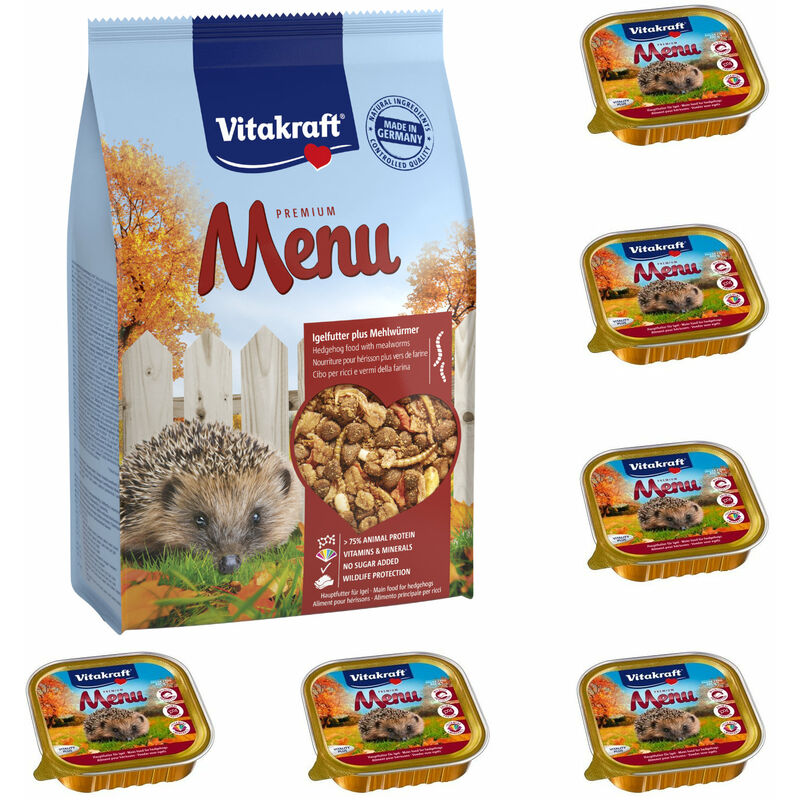 Nourriture pour hérisson - 600 g & 6x 100 g nourriture humide - Vitakraft