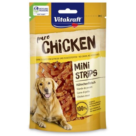 VITAKRAFT PURE CHICKEN MINI STRIPS STRISCIOLINE DI POLLO CHICKEN MINI STRIPS 80 G