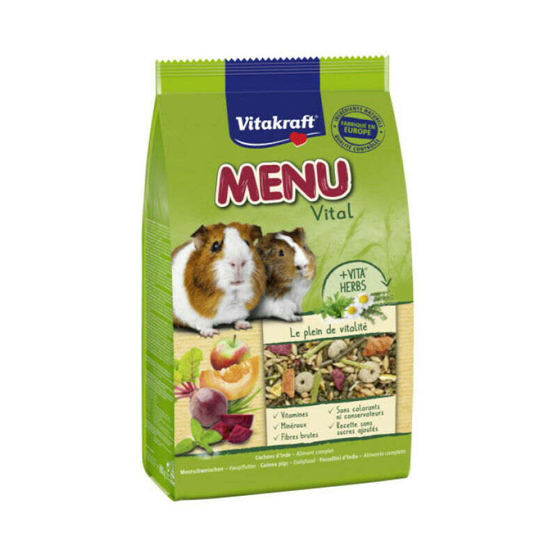 Menu Premium pour cochons d'inde en sachet fraîcheur Sac 800 g