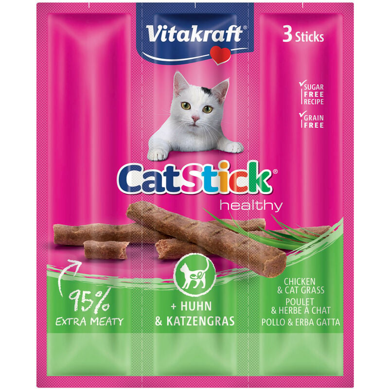 Cat Stick con Pollo e Erba Gatta da 3 pz - Vitakraft