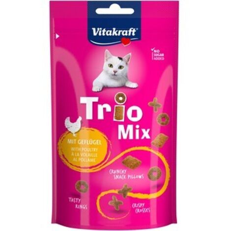 Vitakraft Trio Mix Poultry 60 g: premios crujientes para gatos adultos