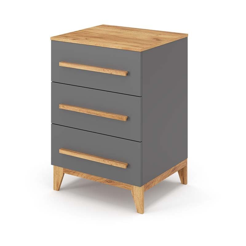 Commode avec tiroirs Malia, Gris, 60 x 88 cm Vitalispa