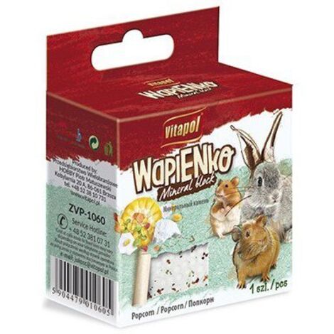 Vitapol Cube de calcaire pour rongeurs - Popcorn