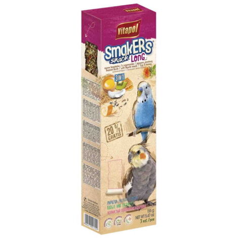 Vitapol Smakers pour calopsittes et perruches ondulées Mix 3 bâtonnets 155 g