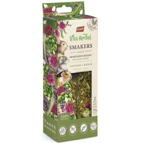 Vitapol  Vita Herbal  Aliments pour rongeurs et lapins 90 g - Brocoli et rose 90 g