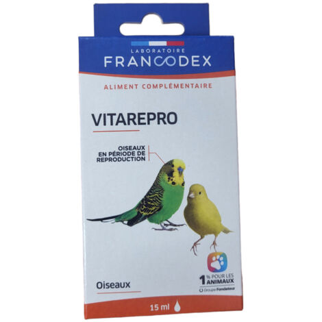 Vitarepro 15 ml Aliment complémentaire pour oiseaux de cage et de volière - Francodex