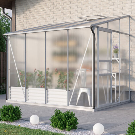 Vitavia Anlehn-Gewächshaus "Osiris 5200", aluminium eloxiert, 5,2 m², 6 mm HKP