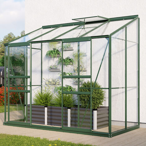 Vitavia Anlehn-Gewächshaus "Styx 3300", smaragd, 3,3 m², 3 mm ESG