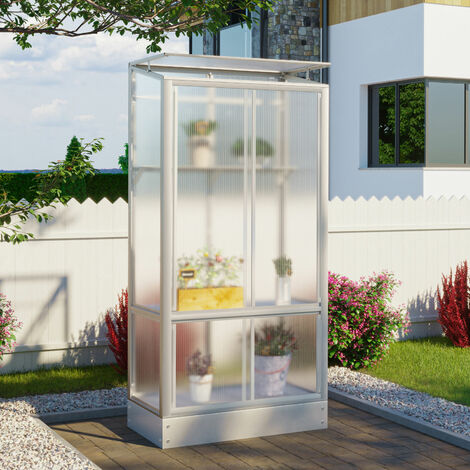 Vitavia Balkon- und Anlehn-Gewächshaus "Stad", aluminium eloxiert, 4 mm HKP mit Stahlfundament