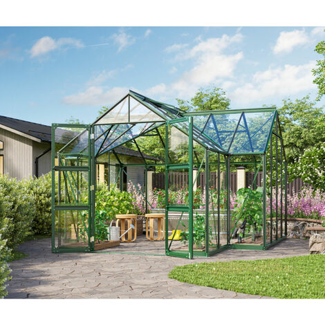 Vitavia Gewächshaus "Campus", smaragd grün, 3 mm ESG