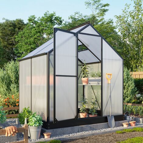 Vitavia Gewächshaus "Eos 3100", schwarz, 3,1 m², 4 mm HKP