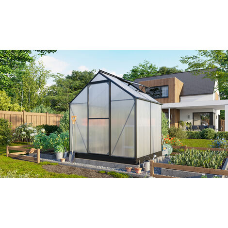 Vitavia Gewächshaus "Eos 3100", schwarz, 3,1 m², 6 mm HKP