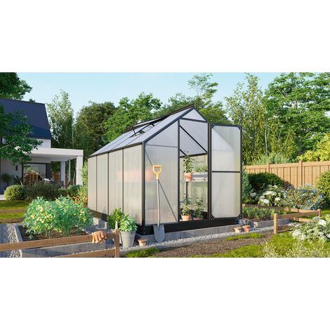 Vitavia Gewächshaus "Eos 6000", schwarz, 6,0 m², 4 mm HKP