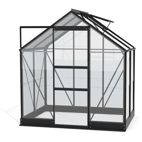 Vitavia Gewächshaus "Eris" 2500, schwarz, 2,5 m², 3 mm ESG