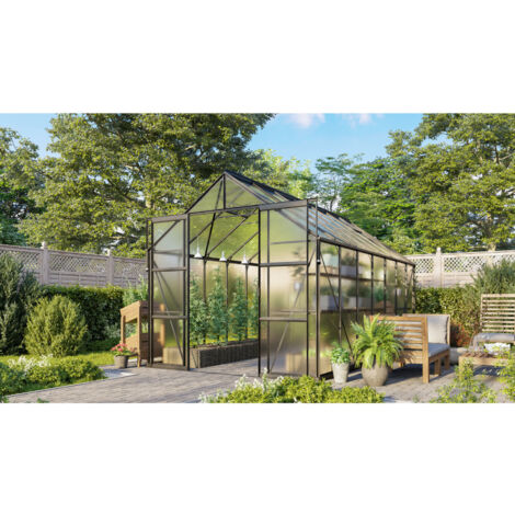 Vitavia Gewächshaus "Jamaika" inkl. Ready2Grow Zubehör-Set, schwarz, 11,5 m², 6 mm HKP