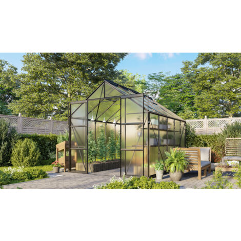 Vitavia Gewächshaus "Jamaika" inkl. Ready2Grow Zubehör-Set, schwarz, 8,3 m², 6 mm HKP