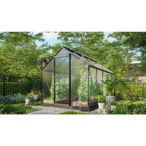 Vitavia Gewächshaus "Marley" inkl. Ready2Grow Zubehör-Set, schwarz, 6,2 m², 6 mm HKP