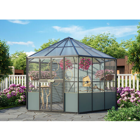 Vitavia Gewächshaus-Pavillon/ Vogelvoliere "Circus 9000", schwarz, 9,0 m²