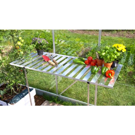 Vitavia Pflanztisch für Gewächshäuser, abklappbar, aluminium eloxiert, 120 x 52 x 77 cm