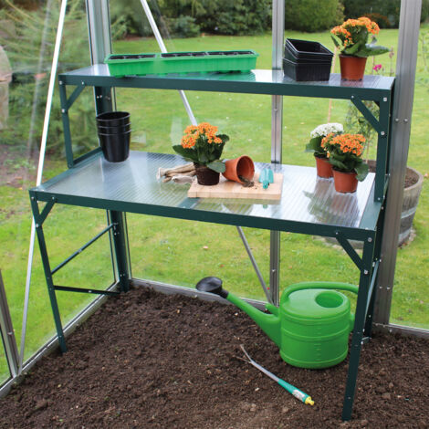 Vitavia Tischaufsatz für Pflanztisch mit Arbeitsplatte aus Hohlkammerplatten, smaragd grün